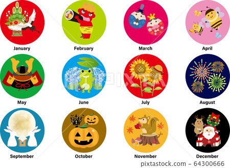 日曆:春季,夏季,秋季,冬季,年度事件,事件,圖標,框架,框架,插圖 日曆:春季,夏季,秋季,冬季,年度事件,事件,圖標,框架,框架,插圖 64300666