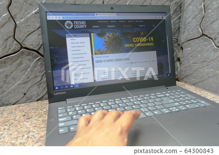 A computer screen page of an Online News Channel Showing Coronavirus A computer screen page of an Online News Channel Showing Coronavirus 64300843