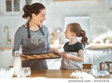 family are preparing bakery together family are preparing bakery together 64301638