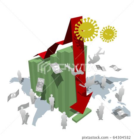 矢量圖由於新的冠狀病毒對大蕭條的恐懼背景透明 矢量圖由於新的冠狀病毒對大蕭條的恐懼背景透明 64304582