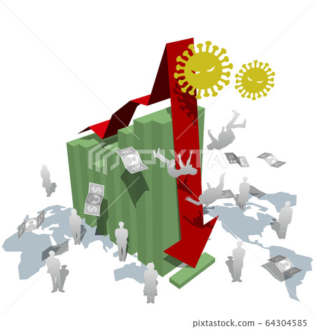 Vector illustration Danger of the Great Depression due to the new coronavirus Transparent background Vector illustration Danger of the Great Depression due to the new coronavirus Transparent background 64304585