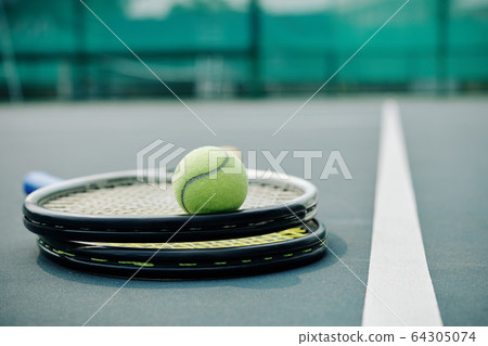 Two rackets and tennis ball Two rackets and tennis ball 64305074