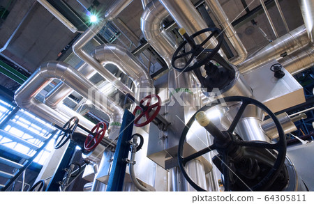 Equipment, cables and piping as found inside of a Equipment, cables and piping as found inside of a 64305811