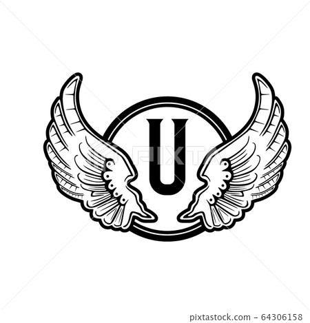 Elegant Dynamic Letter U with Wing. Linear Design. Can Be Used for Tattoo,  Any Transportation Service or in Sports Areas Stock Illustration -  Illustration of alphabet, brand: 146237594