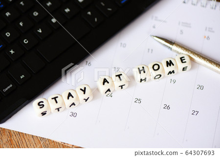 work from home words stay at home with keyboard on work from home words stay at home with keyboard on 64307693