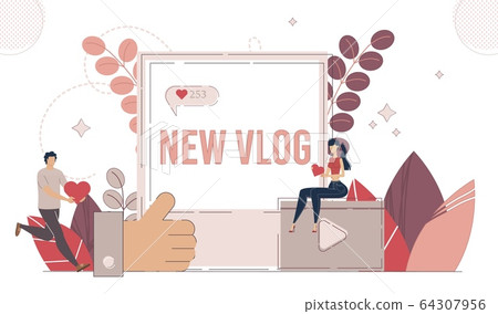 Internet Entertainments Flat Vector Concept 64307956