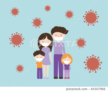 Simple cartoon flat design illustration of family - Stock Illustration  [64307966] - PIXTA