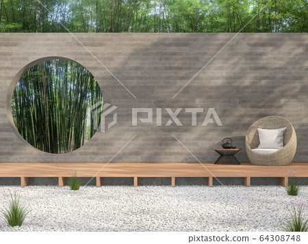 Zen garden style idea 3d render 64308748