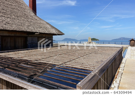 Concentration stand Restored salt fields in Utazu Town Iruma-style salt fields Salt making Concentration stand Restored salt fields in Utazu Town Iruma-style salt fields Salt making 64309494