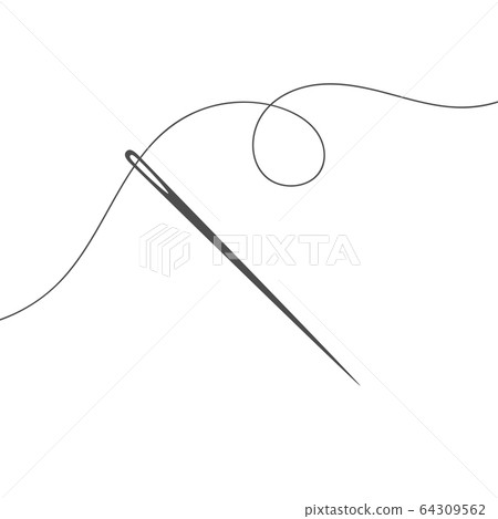 Needle and thread silhouette icon vector graphic 64309562