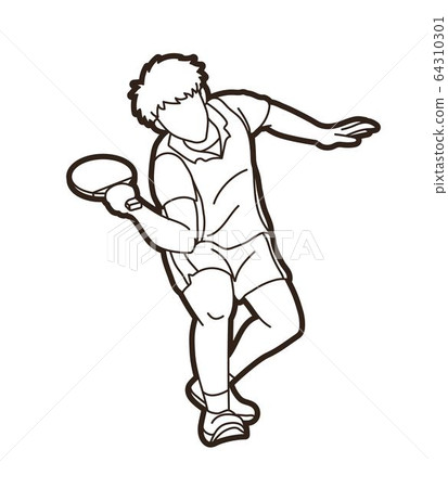 Playing Ping Pong Vector Vector Art & Graphics