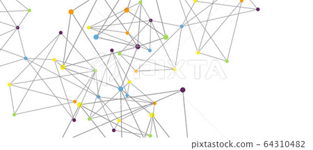 Line points connections, triangular technology design. Abstract geometric background 64310482