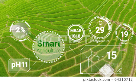 Smart digital agriculture technology by futuristic sensor data collection Smart digital agriculture technology by futuristic sensor data collection 64310712