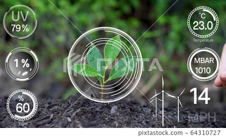 Smart digital agriculture technology by futuristic 64310727