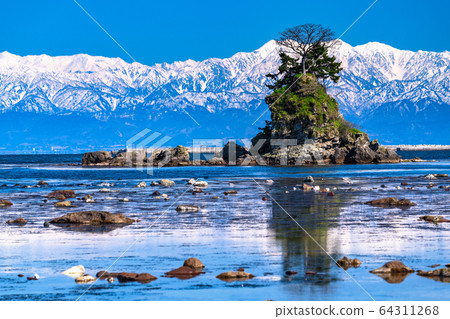 <富山縣>天原海岸，名和，立山山脈 64311268