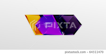 Metal glossy shiny geometric shapes with 3d effect composition. Techno futuristic vector abstract background For Wallpaper, Banner, Background, Card, Book Illustration, landing page Metal glossy shiny geometric shapes with 3d effect composition. Techno futuristic vector abstract background For Wallpaper, Banner, Background, Card, Book Illustration, landing page 64311470