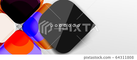Abstract background - geometric cut paper design flower or square shape composition. Vector Illustration For Wallpaper, Banner, Background, Card, Book Illustration, landing page 64311808
