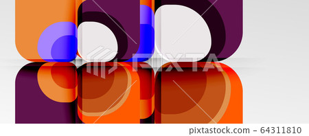 Abstract background - geometric cut paper design flower or square shape composition. Vector Illustration For Wallpaper, Banner, Background, Card, Book Illustration, landing page 64311810