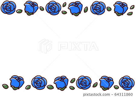 Blue rose frame - Stock Illustration [64311860] - PIXTA