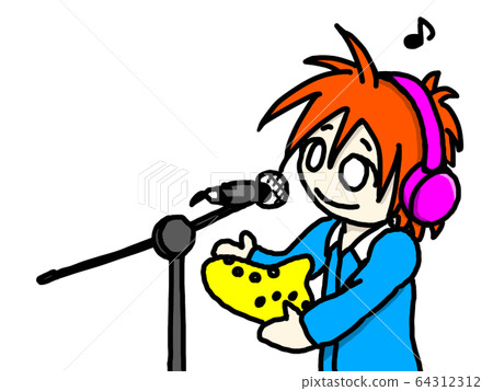 Person recording ocarina 64312312