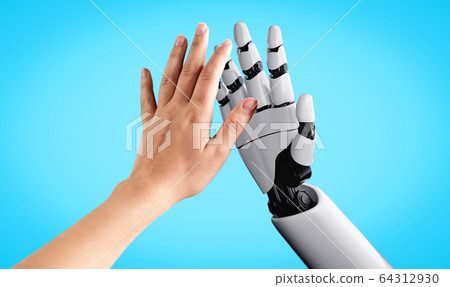 Future artificial intelligence robot and cyborg. Future artificial intelligence robot and cyborg. 64312930