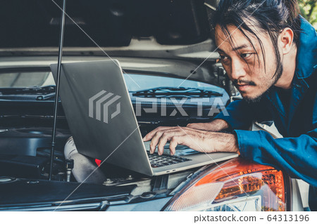 Professional mechanic providing car repair service Professional mechanic providing car repair service 64313196