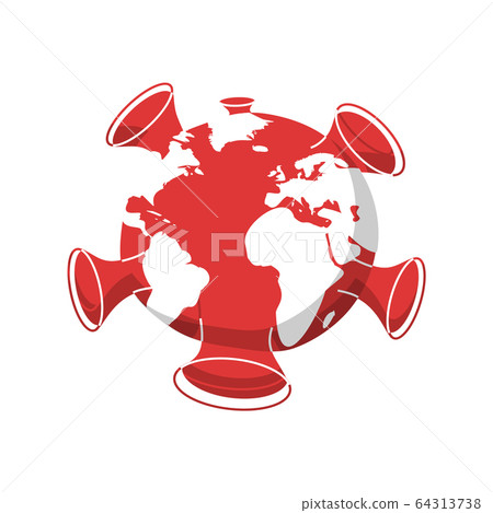 Illustration of the Earth globe enveloped by a Illustration of the Earth globe enveloped by a 64313738