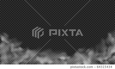 Fog or smoke cloud isolated special effect. White 64315434