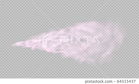 Pink smoke isolated on transparent background. 64315437