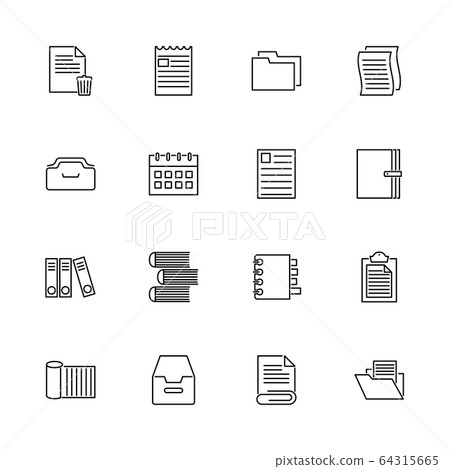 Documents - Flat Vector Icons Documents - Flat Vector Icons 64315665