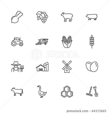Farming - Flat Vector Icons - Stock Illustration [64315685] - PIXTA
