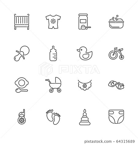 Baby - Flat Vector Icons - Stock Illustration [64315689] - PIXTA
