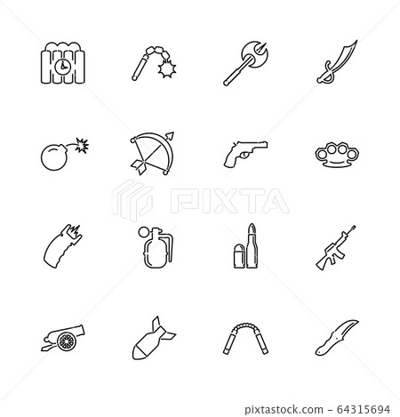 Weapon - Flat Vector Icons Weapon - Flat Vector Icons 64315694