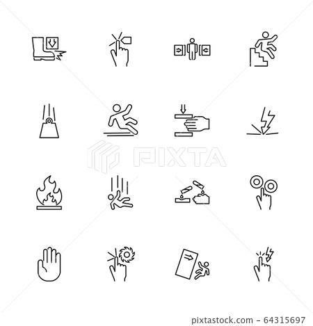 Warning Signs - Flat Vector Icons - Stock Illustration [64315697] - PIXTA