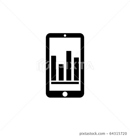 Business Graph on Smartphone, Column Chart Flat 64315720