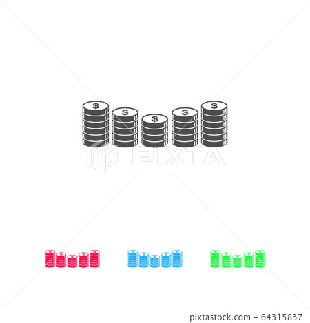 Coins icon flat Coins icon flat 64315837