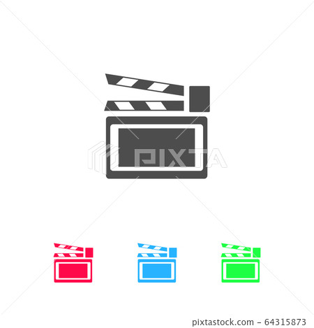 Clapboard icon flat - Stock Illustration [64315873] - PIXTA