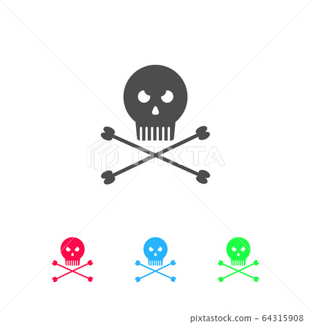 Jolly roger icon flat. Jolly roger icon flat. 64315908