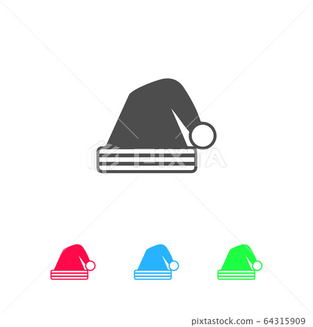 New Year hat icon flat. New Year hat icon flat. 64315909