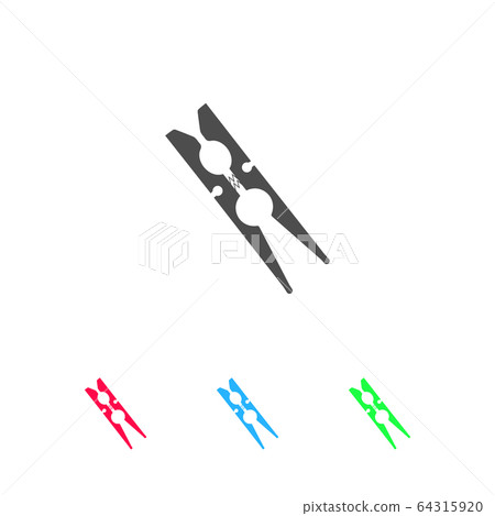 Clothespin icon flat. Clothespin icon flat. 64315920