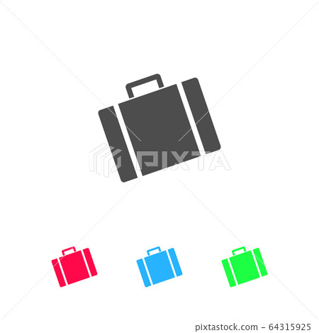 Suitcase icon flat. 64315925