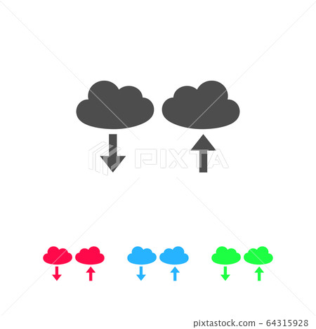 Cloud download and upload icon flat. Cloud download and upload icon flat. 64315928