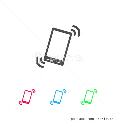 Smart phone in silent mode icon flat. 64315932