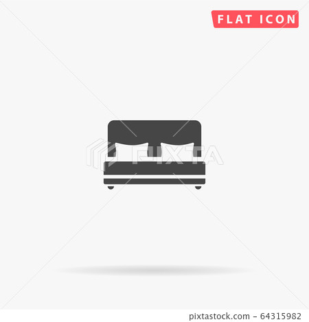 Double Bed flat vector icon Double Bed flat vector icon 64315982