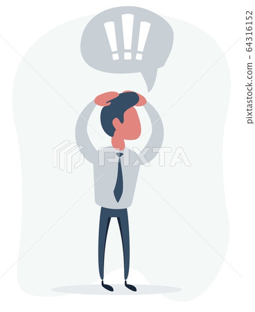 Handsome young business man in modern holding head with his hands, isolated over background. Concept Handsome young business man in modern holding head with his hands, isolated over background. Concept 64316152