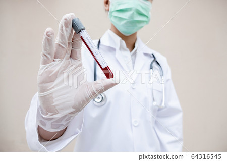 Professional doctors perform COVID-19 tests from 64316545