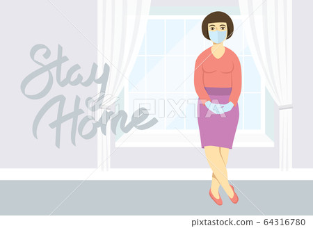 Woman with mask on her face Woman with mask on her face 64316780