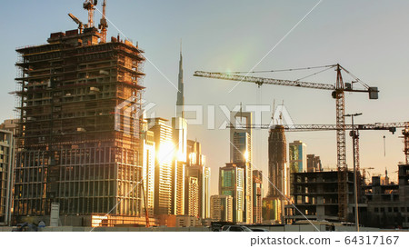 Time Laps building in downtown Dubai. United Arab Emirates. Time Laps building in downtown Dubai. United Arab Emirates. 64317167