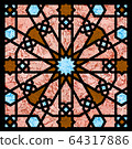 Islamic, arabic square tile textured with rich texture. 64317886