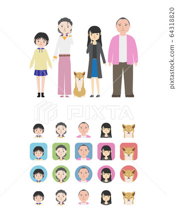 Nuclear family with test takers (worried face) Nuclear family with test takers (worried face) 64318820